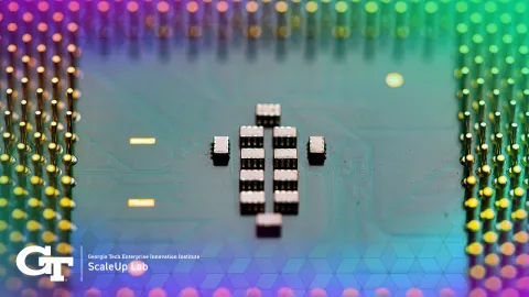 close up of computer chip